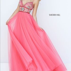 Sherri Hill Coral Prom Dress
